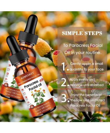 100% Pure Organic Paracress Facial Oil - Anti-Aging Moisturizing Essential with Spilanthes Acmella Oleracea Flower & MCT Oil for Wrinkle Reduction Hydration Brightening and Skin Glow 2.02 fl.oz - Buy Online on GoSupps.com