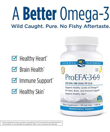 Nordic Naturals ProEFA 3-6-9 Lemon 500 mg - 90 Soft Gels for Omega 3 Fatty Acids - Buy Online on GoSupps.com