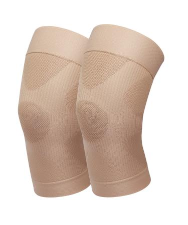 KEKING  Knee Compression Sleeves  Premium Knee Brace for Men Women  Knee Support for Joint Pain  Arthritis Relief  Meniscus Tear  Injury Recovery  Swelling  ACL  MCL  Workout  Running  Sport  Beige M Medium Beige