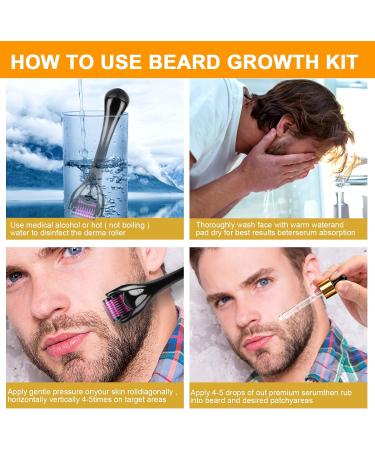 Dessnill Men's Beard Care Set - 0.5mm Dermaroller & Growth Serum Oil for Faster Beard & Hair Growth | International Shipping - Buy Online on GoSupps.com