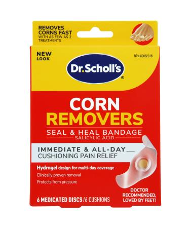 Dr. Scholl's CORN REMOVER with Duragel Technology 6ct Removes Corns Fast and Provides Cushioning Protection against Shoe Pressure and Friction for All-Day Pain Relief