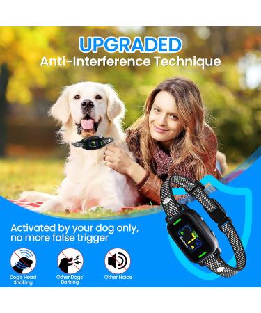 Rechargeable Anti Bark Collar for Dogs | 7 Sensitivities Vibration & Beep | Stop Barking Deterrent | 22-110lbs | Black - Buy Online on GoSupps.com