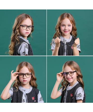 Kids Blue Light Glasses 3 Pack for Ages 3-10 - Anti Glare UV Protection for Computer, Gaming, TV - Grey Black, Transparent, Blue - Buy Online on GoSupps.com
