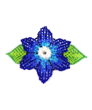 Beaded Hair Clips Native American Style Handmade Collection (Blue)