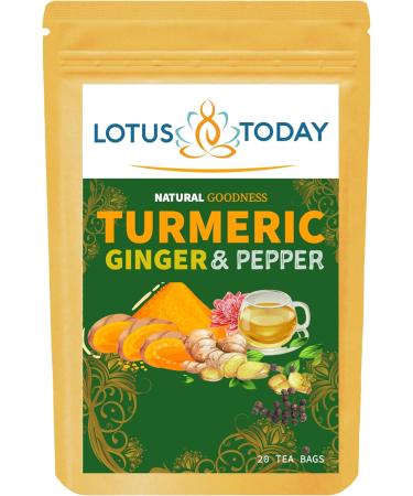 lotustoday Ginger & Black Pepper Turmeric Tea Bags 2 Pack - Buy Online on GoSupps.com