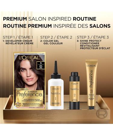 L'Oreal Paris Superior Preference 9 weeks of Luminous Fade-Defying Permanent Hair Dye 40 Deep Brown 100% Grey Coverage 1 Hair Dye Kit (Packaging May Vary) 1 count (Pack of 1) Deep Brown - Buy Online on GoSupps.com