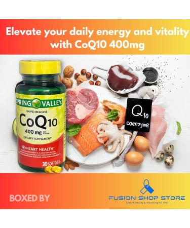 C0q10 400mg- Rapid-Release 30 softgels (Pack of 1) Boxed by Fusion Shop Store - Buy Online on GoSupps.com