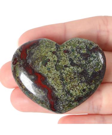 Xianvxi 45mm blood stone crystals big heart love crystal palm stone reiki crystal gemstone valentine's day gifts for you provide stones for anxious alleviate gray-blood stone