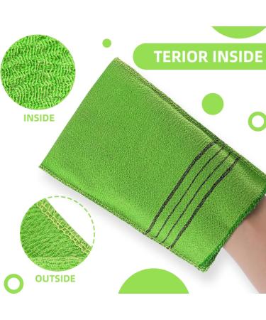 Buy Wllhyf Korean Peeling Gloves - 6 Large Pieces for Deep Exfoliation & Skin Cell Removal - Perfect Rose Green Bath Wash - Buy Online on GoSupps.com