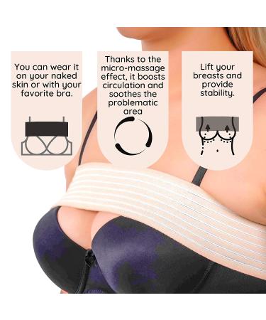 Post Surgery Breast Implant Stabilizer & Compression Band - Chest Belt for Breast Augmentation/Reduction - Sports Bra Support Strap (Beige) - Buy Online on GoSupps.com