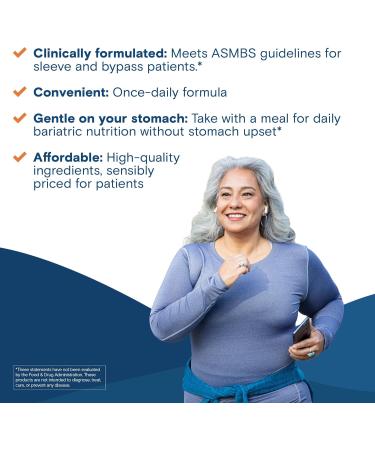 Bariatric Fusion One Per Day Bariatric Multivitamin with Iron for Women | with Hair and Nails Vitamin Blend | Gastric Bypass and Sleeve Gastrectomy | 90 Count | 3 Month Supply - Buy Online on GoSupps.com