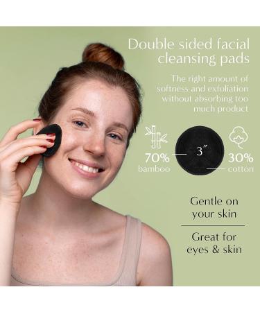 19pcs Black Luxury Bamboo Face Pads Skincare Kit with Konjac Sponge, Headband & Loofah | Reusable & Eco-Friendly | Gifts for Women - Buy Online on GoSupps.com