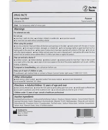 SINSINPAS Maximum Strength Lidocaine 4% Pain Relieving Patch - 5 Patches - Buy Online on GoSupps.com