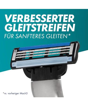 Gillette Mach3 Razor Blades - 12 Replacement Blades for Men | 3-Fold Blade System | Wet Razors - Buy Online on GoSupps.com