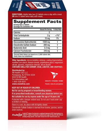 Move Free Advanced Glucosamine Chondroitin + Calcium Fructoborate Joint Support Supplement - 200 Tablets - Buy Online on GoSupps.com