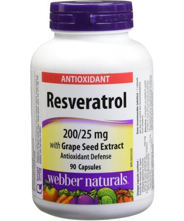 Webber Naturals Resveratrol with Grape Seed Extract Caplet 200/25mg & Magnesium Bisglycinate 200 mg 120 Capsules Supports Bone and Muscle Functions Vegan SUPPLEMENT + SUPPLEMENT s1101ed23 - Buy Online on GoSupps.com