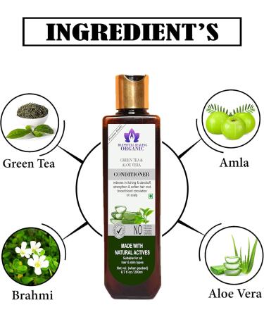 Blessfull Healing Organic Green Tea & Aloe Vera Natural Hair Conditioner 200 ml (Packing May Vary) - Buy Online on GoSupps.com