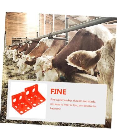 FRCOLOR 2pcs Cattle and Sheep Lick Brick Box Plastic Stand Lamb Feeding Bucket Animal Husbandry Supply Trays 16.6x16.6cm Orange - Buy Online on GoSupps.com