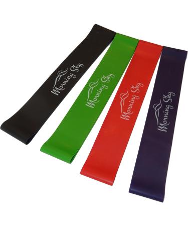 Buy Physical Therapy Resistance Bands by Morning Sky | 12-inch Loop Bands for Strengthening Stretching Yoga & Rehab | Includes Guide & Carrying Bag - Buy Online on GoSupps.com