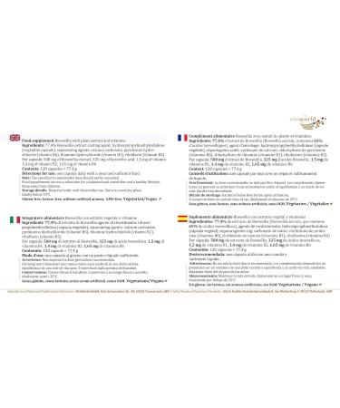 Vita World Pack of 3 Boswellia Incense 500 mg 3 x 120 Capsules Made in Germany - Buy Online on GoSupps.com