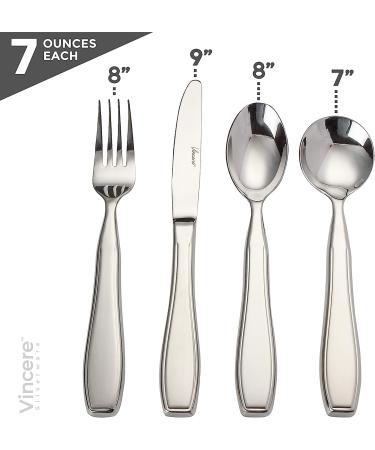 Stainless Steel Weighted Utensils Set for Tremors & Parkinson's - Adaptive Eating Flatware for Hand Tremors, Parkinson's, Arthritis - Knife, Fork, 2 Spoons & Bag - Buy Online on GoSupps.com