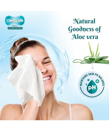 Comfy Life Premium Full Body Cleansing Wet Wipes for Adults - 80 Count Pack - Luxury Fresh-Feel, Rinse-Free, Fragrance-Free Intimate Care Sheets - Buy Online on GoSupps.com