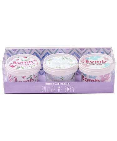 Bomb Cosmetics Butter Me Baby Handmade Bodycare Gift Pack contains 3 pieces x 110 ml