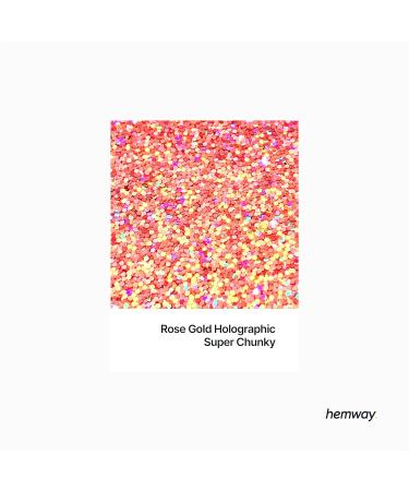 Hemway Premium Ultra Sparkle Rose Gold Holographic Glitter | Multi-Purpose Metallic Flake for Arts Crafts Nails and Cosmetics - 100g Super Chunky - Buy Online on GoSupps.com