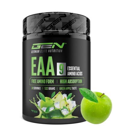 GEN GERMAN ELITE NUTRITION EAA Powder 532g (38 servings) - The 9 essential amino acids including histidine & BCAAs - Human Code Formula - Vegan - Very