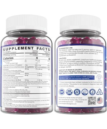 Kids Magnesium Sleep Gummies Sugar Free Magnesium Glycinate Malate & Citrate w/Saffron GABA L-Theanine & Herbs No Melatonin - Natural Bedtime Calm & Sleep Aid for Relaxation Brain Muscle 2Pack - Buy Online on GoSupps.com