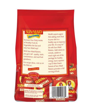 Sun-Maid California Dried Raisins Mini Snack Packs 0.5 oz - 12 ct (Pack of 3) 6 Ounce - Premium Quality Raisins for Healthy Snacking - Buy Online on GoSupps.com