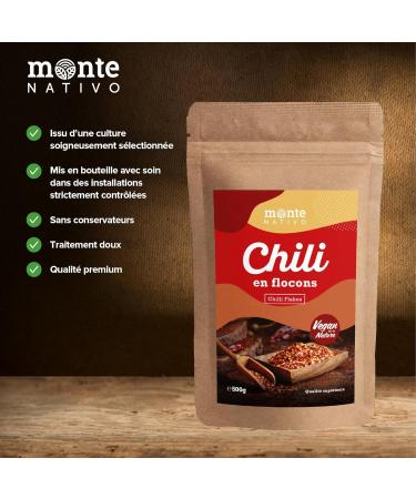 Flocons de Piment Monte Nativo (500g) - Piment en Flocons - pices aromatiques s ch es avec soin id ales pour Cuisiner et Assaisonner - Ar me et Go t intenses Flocons de piment 500 g (Lot de 1) - Buy Online on GoSupps.com