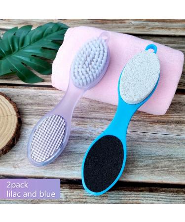 Fangze Pumice Stone Brush for Feet - 2 Pack Foot Brush Scrubber Pedicure Paddle Kit- Lilac and Blue - Buy Online on GoSupps.com