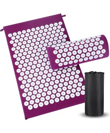 Generise Acupressure Mat & Pillow Set for Pain Relief - Purple/White Spikes - Buy Online on GoSupps.com