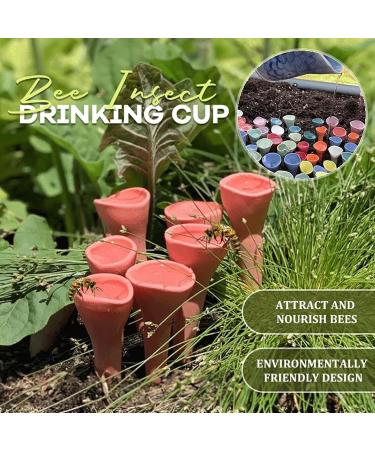 Colorful Bee Insect Drinking Cup Bee Insect Drinking Cup Thirsty Pollinators Need a Drink Bee Cups for Thirsty Bees Garden Bees Need Safe Places to Drink for Garden Decor (Purple  - Buy Online on GoSupps.com