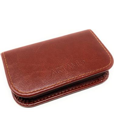 Personalised Male Travel Brown PU Leather Manicure Grooming Gift Set - Engraved Mens Gift - Buy Online on GoSupps.com