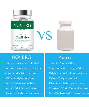 Hair Complex | Hair & Nail Enhancer | Anti-Hair Loss & Anti-Breakage | Promotes Growth | Biotin Nettle Zinc Cysteine | Vegan | 90 Capsules | 30 Days | Made in France - Buy Online on GoSupps.com