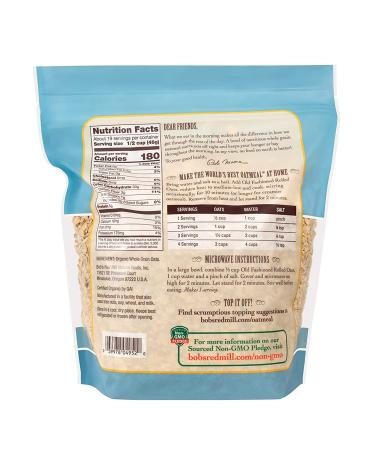 Buy Bob's Red Mill Organic Old Fashioned Rolled Oats - Whole Grain 32 oz (907 g) - Buy Online on GoSupps.com