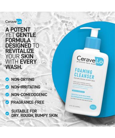 Salicylic Acid Face Wash | Rejuvenating Cleanser Gel for Dry Rough Skin | Fragrance & Paraben Free | 8 fl oz - Premium Formula with Ceramides Niacinamide & Hyaluronic Acid - Buy Online on GoSupps.com