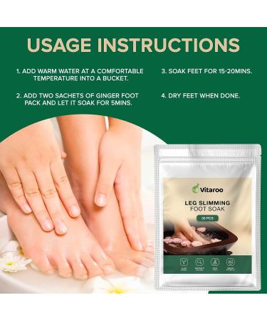 Lymphatic Drainage Ginger Foot Soak Leg Slimming Bath Herbal Spa 30pcs Kit by Vitaroo - Silver - Buy Online on GoSupps.com