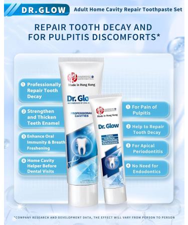 Dr. Glow Oral Care Cream Helps Relieve Cavity Discomfort Enamel & Gum Support for Sensitive Teeth Fresh Breath Formula 2 Pack - Buy Online on GoSupps.com