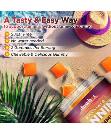 duwhot Astaxanthin Gummies Sugar Free Astaxanthin for Women & Men Tanning Support Enhanced with Lycopene & Beta Carotene Vegan Orange Flavor 60 Chewables - Buy Online on GoSupps.com