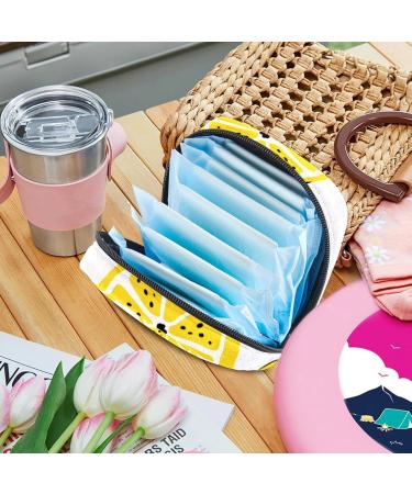 Javenproeqt Portable Women's Binding Bags | Menstrual Cup Pocket & Pads | Cute Lemon Pattern - Ideal for Teen Girls & First Periods - Buy Online on GoSupps.com