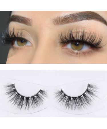 1 Pair 3D Mink Lashes Natural Look Cat Eye Lash Wispy Mink False Eyelashes Soft Fluffy Fake Eyelash Mink Eyelash Handmade Reusable Strips by Miss Kiss 3D06