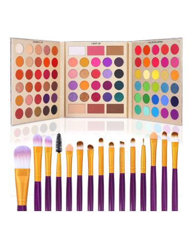 Ucanbe Professional Makeup Kit for Women with Mirror All in One Makeup Gift Set for Teens 180 Color Eyeshadow Palette 2 Blush 2 Powder 1 Eyeliner 4