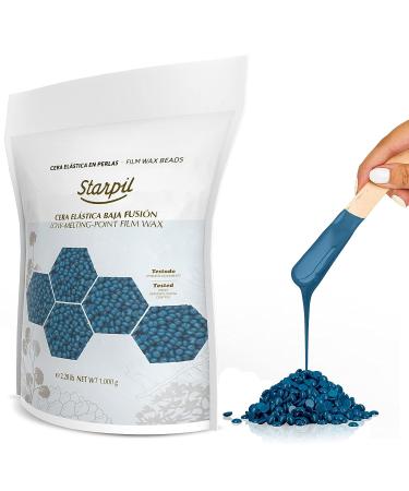 Starpil Blue Hard Wax Beads 1000g - Stripless Wax Beans Refill for Hair Removal - Professional Low Temperature Film Wax - 2.2lb Bag - Buy Online on GoSupps.com