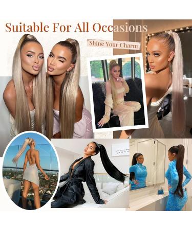 Flufymooz 76 cm Natural Black Ponytail Extension - Curly & Straight Styles for Women | Horse-Tailed Synthetic Hair - Buy Online on GoSupps.com