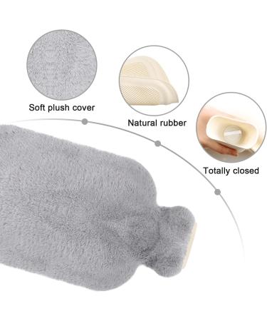 Buy Opamoo 2L Hot Water Bottle with Fluffy Cover for Pain Relief | Ideal for Adults & Children - Gray - Buy Online on GoSupps.com