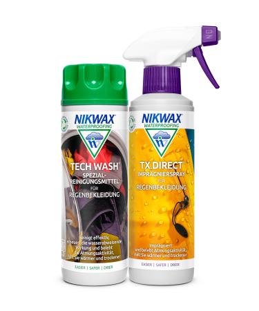 Nikwax double pack Tech Wash + TX.Direct Spray-On 2x300ml - Buy Online on GoSupps.com