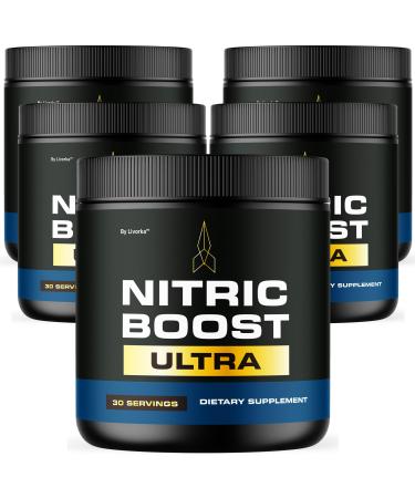 LIVORKA (5 Pack) Nitric Boost - Nitric Boost Ultra Purple Powder for Men NitricBoostUltra Powder Boost Energy and Support Active Lifestyles 300 Servings for 5 Months